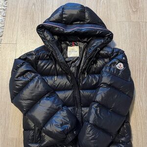 Moncler Shiny Black Hooded Jacket
